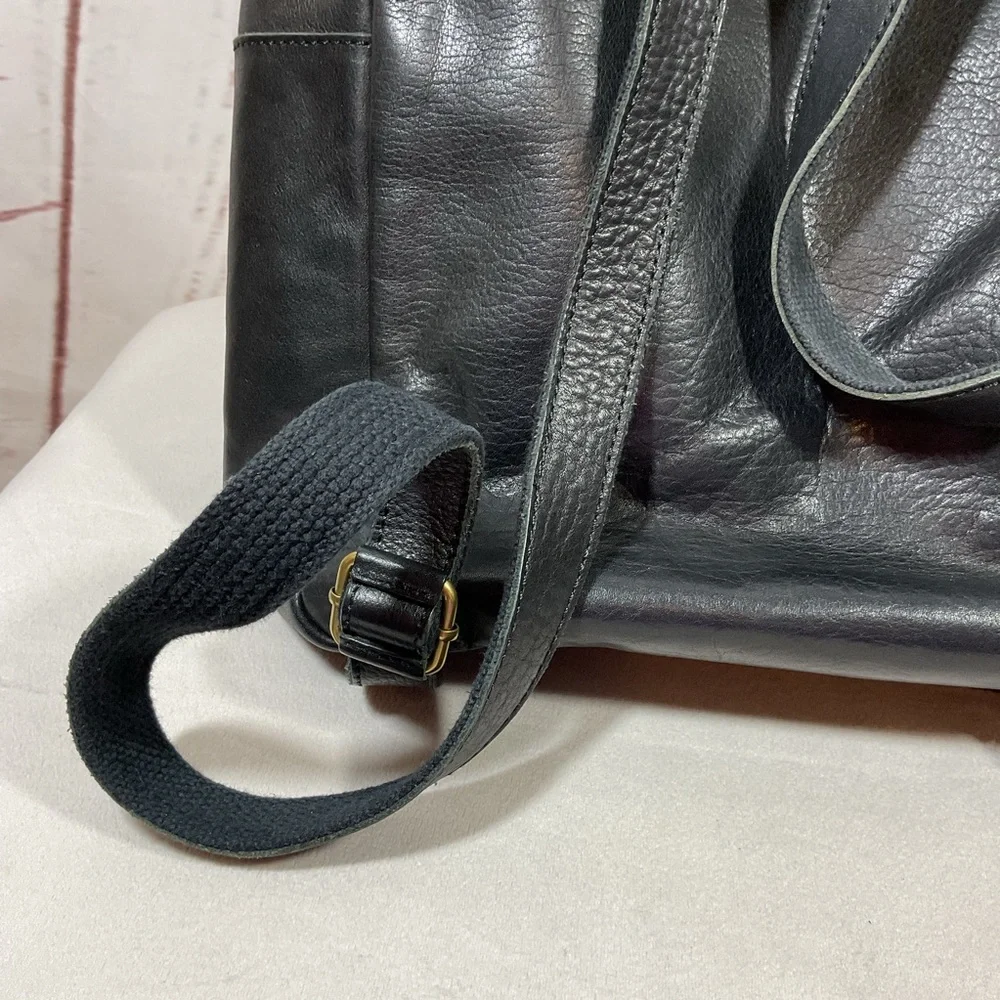 Madewell The Lorimer Backpack Black Italian Leather Minimalist Academia Preppy‎